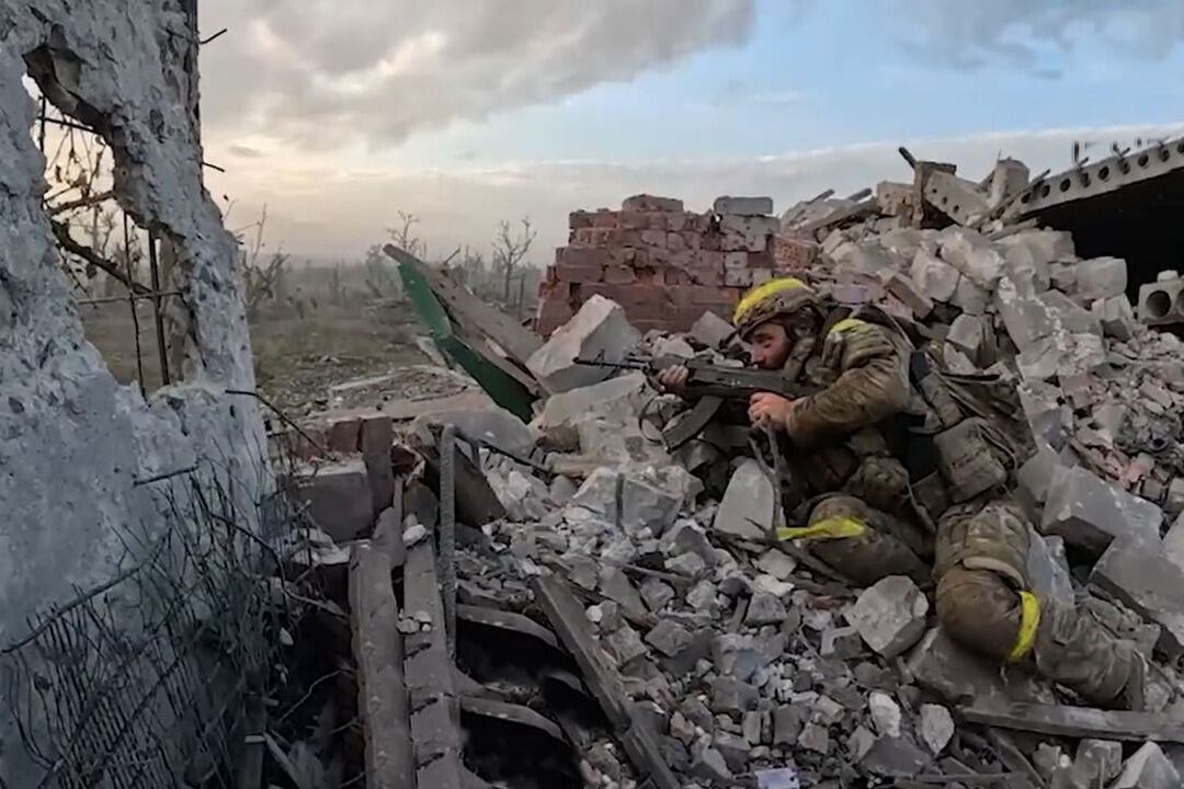 Imagen de la batalla de Andrivka tomada por un soldado ucraniano.