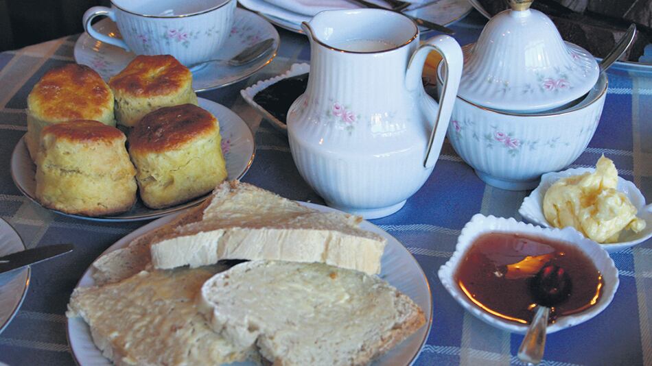 El té galés, un clásico de la merienda en Trevelin.