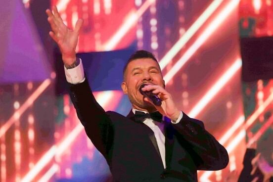 Marcelo Tinelli, famoso conductor de "Showmatch", al frente del nuevo big show, "Canta conmigo ahora". Imagen: Télam. 