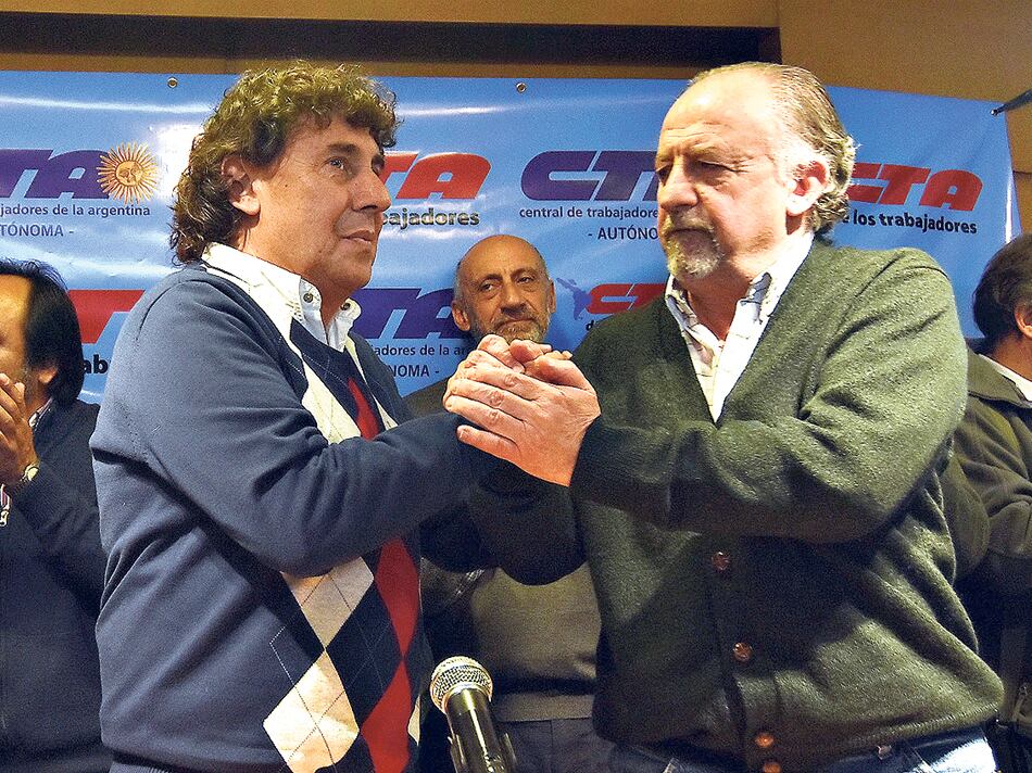 Pablo Micheli y Hugo Yasky, referentes de las CTA.