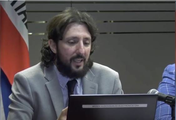 Pablo Laurta en un encuentro de Varones Unidos.