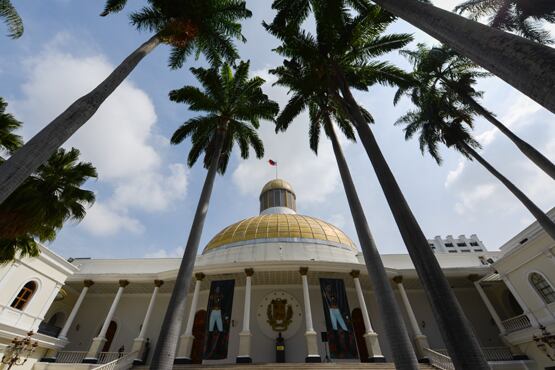 Vista de la sede de la Asamblea Nacional de Venezuela, declarada en desacato por el Tribunal Supremo de Justicia.
