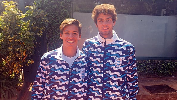Sebastián Báez y Facundo Díaz Acosta, ayer en el Buenos Aires Lawn Tennis.