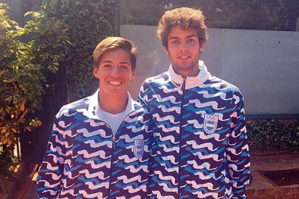 Sebastián Báez y Facundo Díaz Acosta, ayer en el Buenos Aires Lawn Tennis.