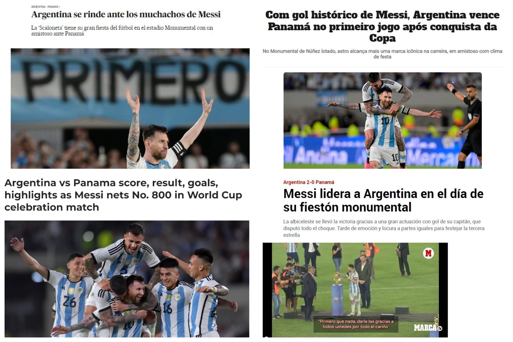 Cómo reflejaron los medios internacionales los festejos de la Selección Argentina.