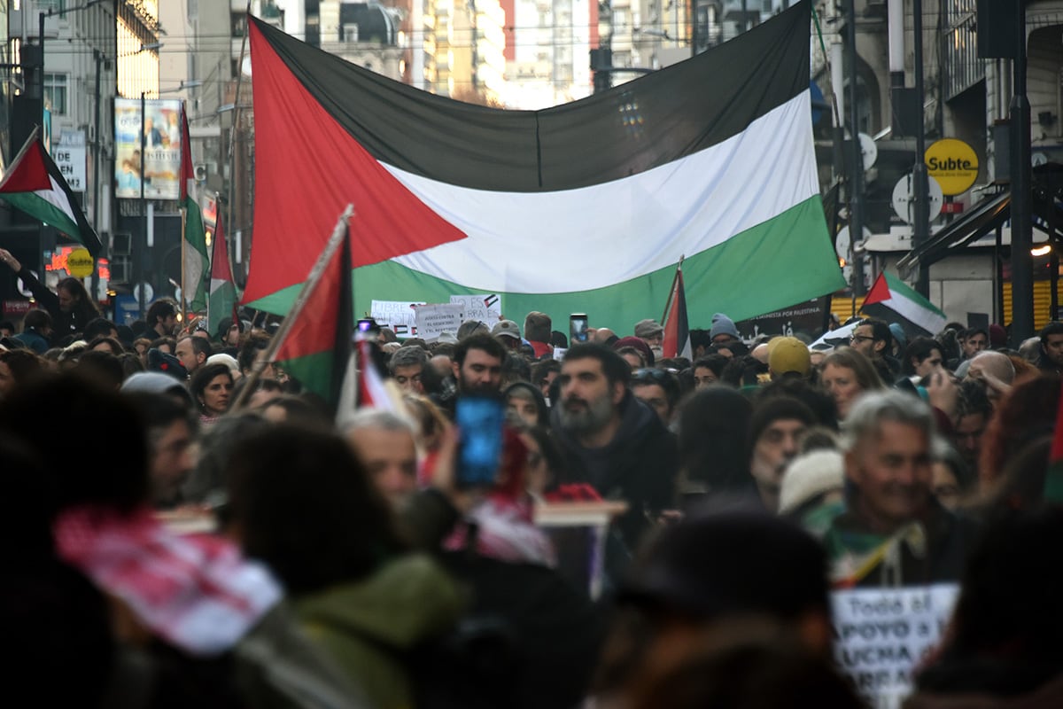 Marcha Global a Gaza en Buenos Aires. Imagen: Nicolás Parodi