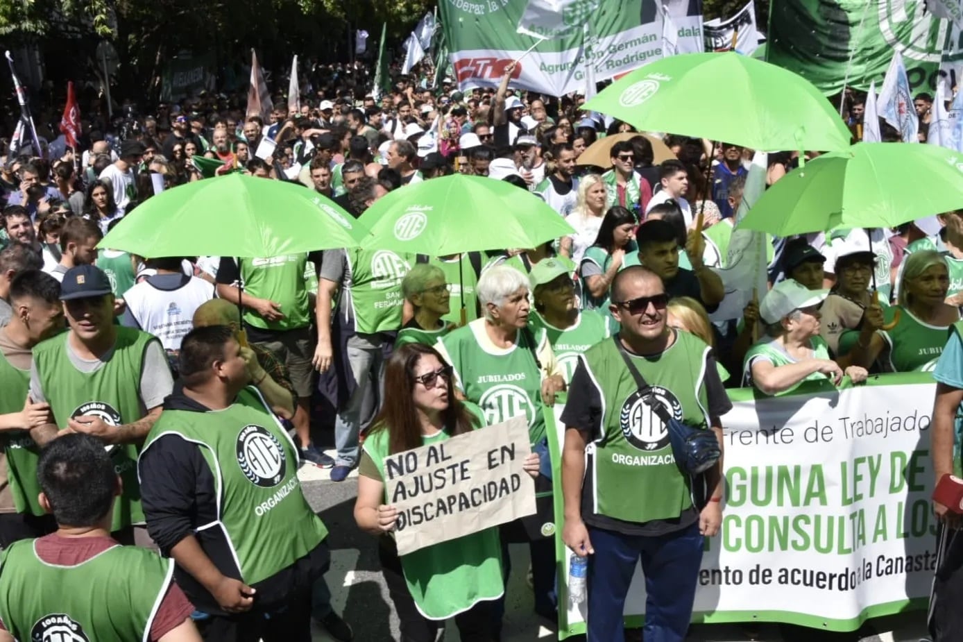 El sindicato ATE se manifestó este viernes ante el Ministerio de Capital Humano.