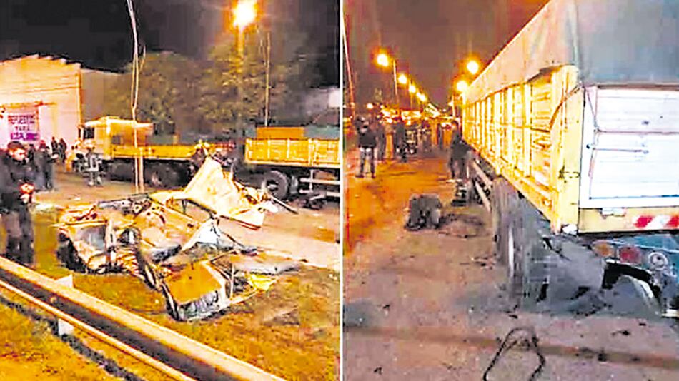 El auto en el que viajaban los cinco jóvenes impactó contra un camión detenido.