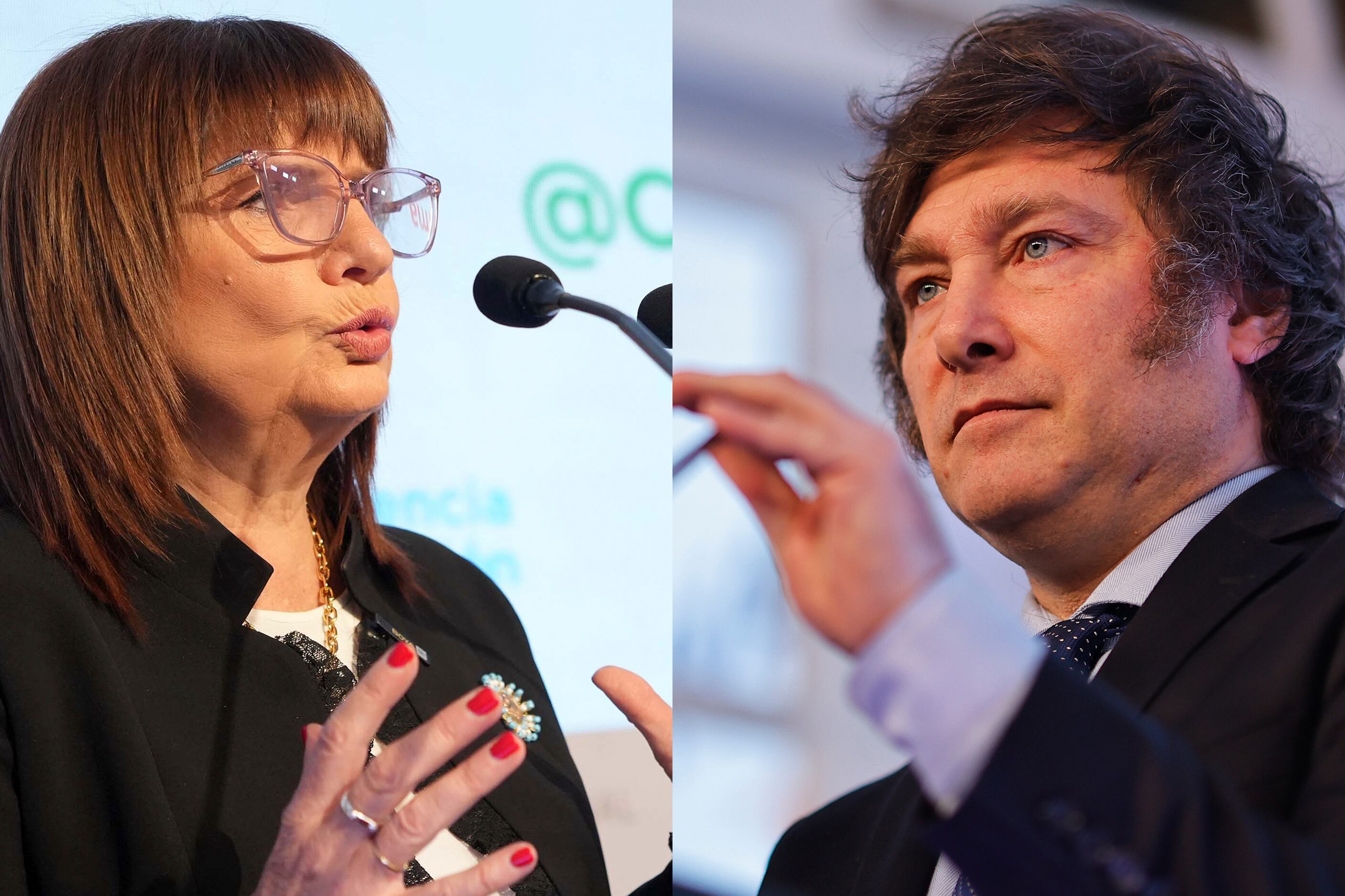 Bullrich y Milei explicaron sus planes de gobierno en el auditorio del Hotel Alvear.