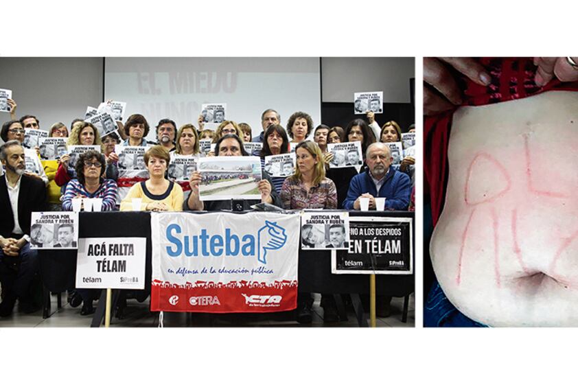 Conferencia de prensa de Suteba donde denunciaron el secuestro de la docente de Moreno.