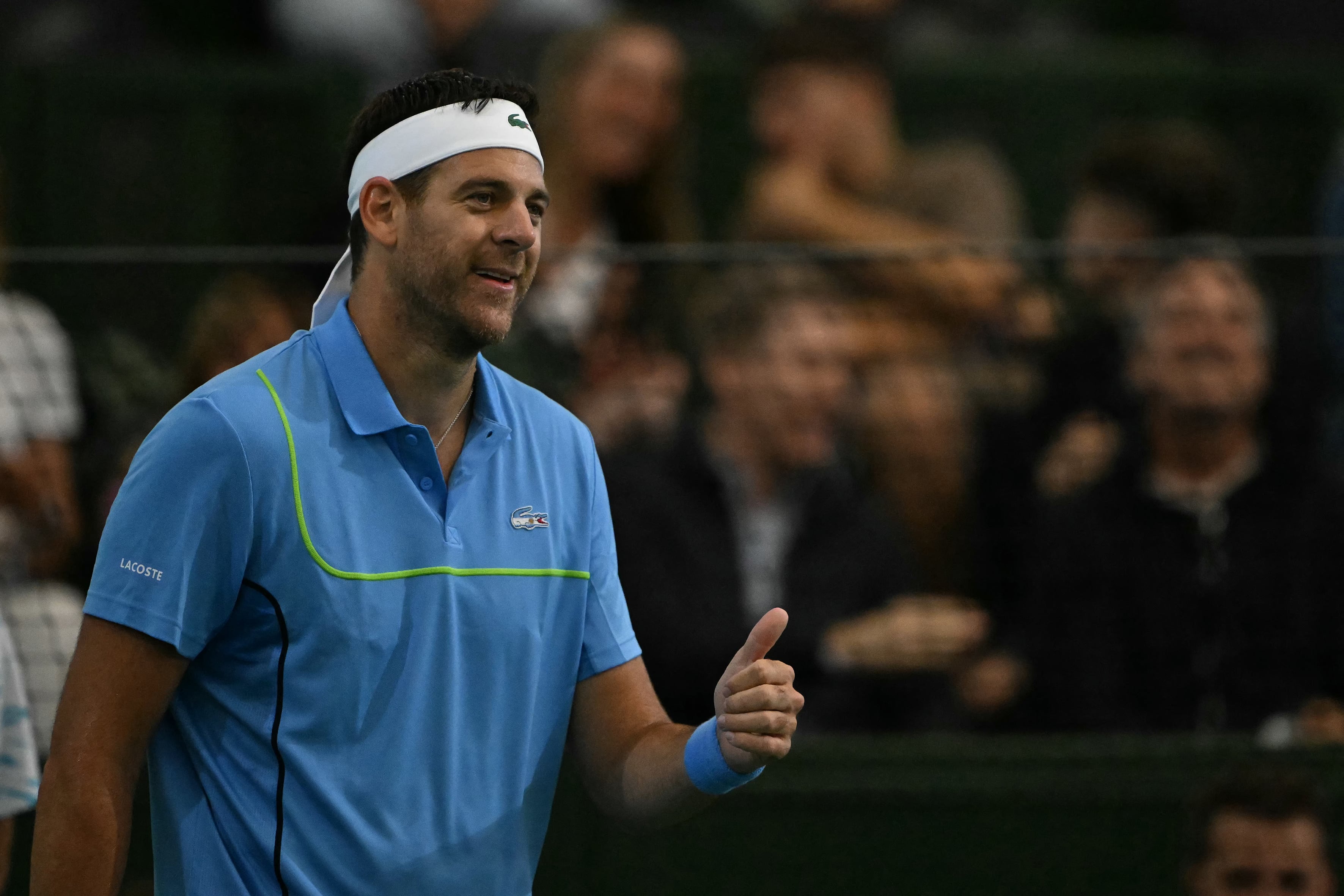 Del Potro, feliz en su partido despedida frente a Nole.