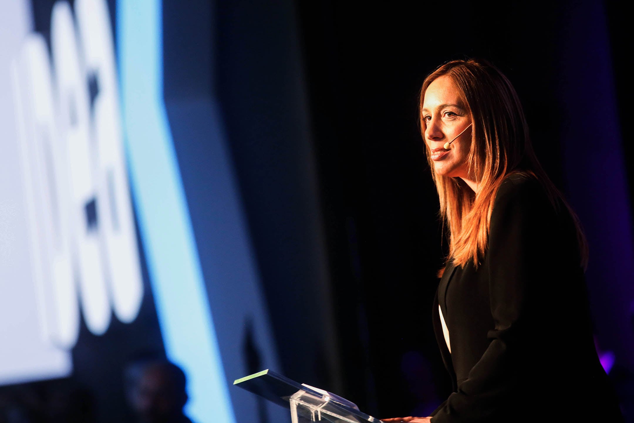 La gobernadora María Eugenia Vidal, en tono de campaña electoral en el Coloquio de IDEA.