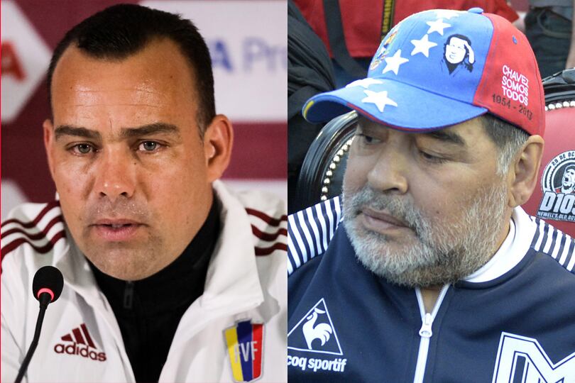 Rafael Dudamel y Diego Maradona.