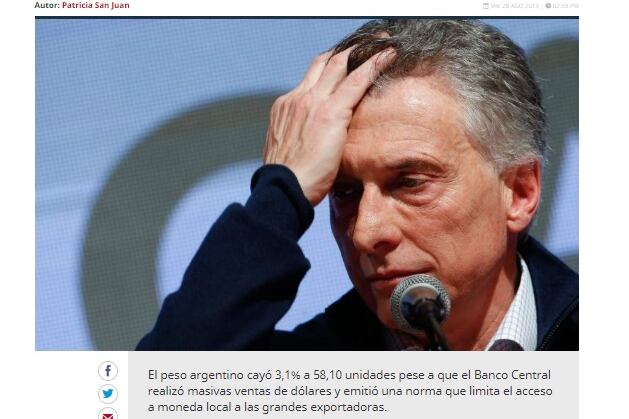 “Se agudiza la crisis”, "La crisis asfixia al Gobierno”, “Dolor de cabeza”, “Extender plazo para calmar los mercados”, fueron algunos de los titulares.
