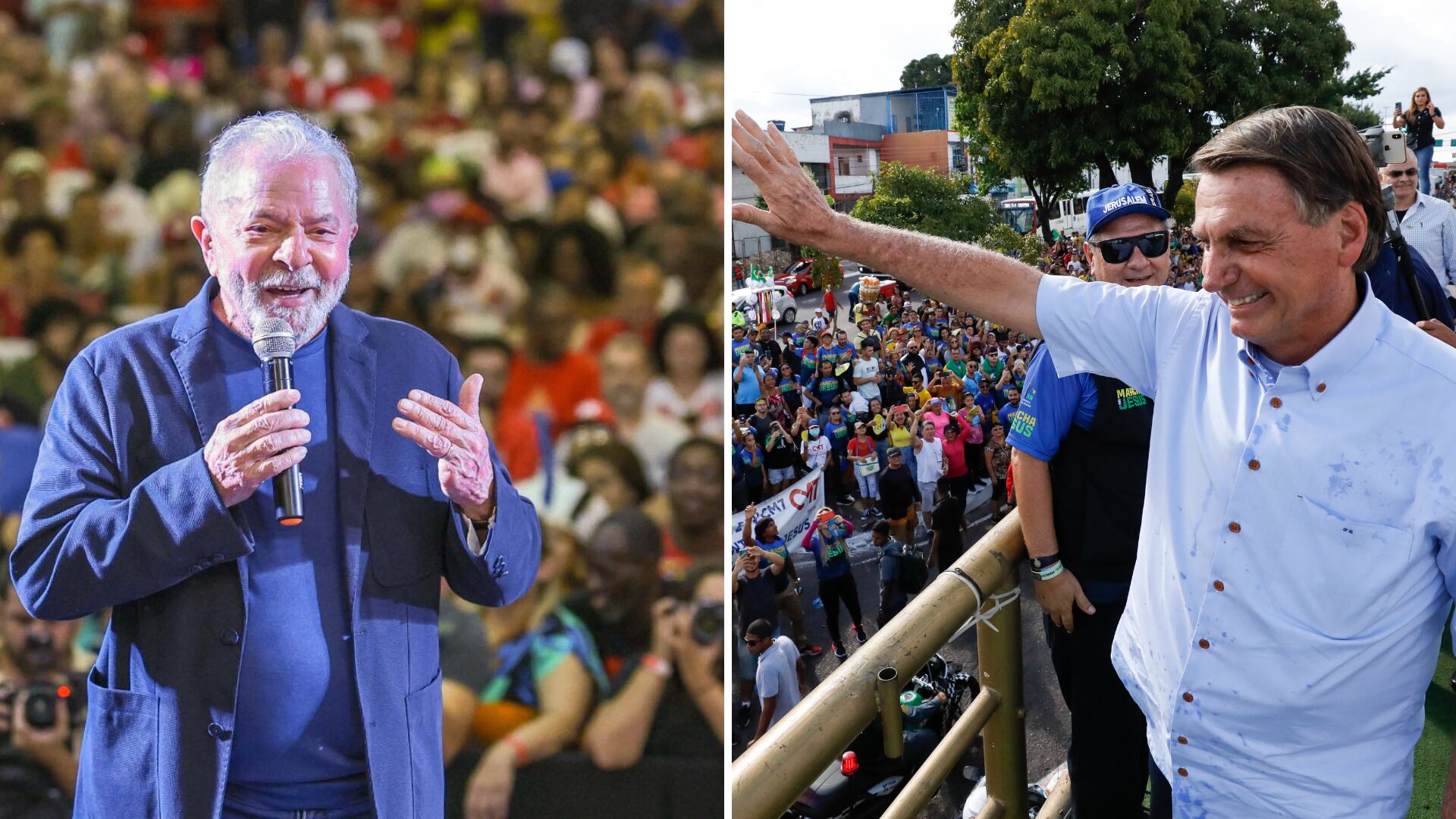 Bolsonaro y Lula en actos de cara a la campaña electoral / Facebook Lula da Silva y Palacio del Planalto