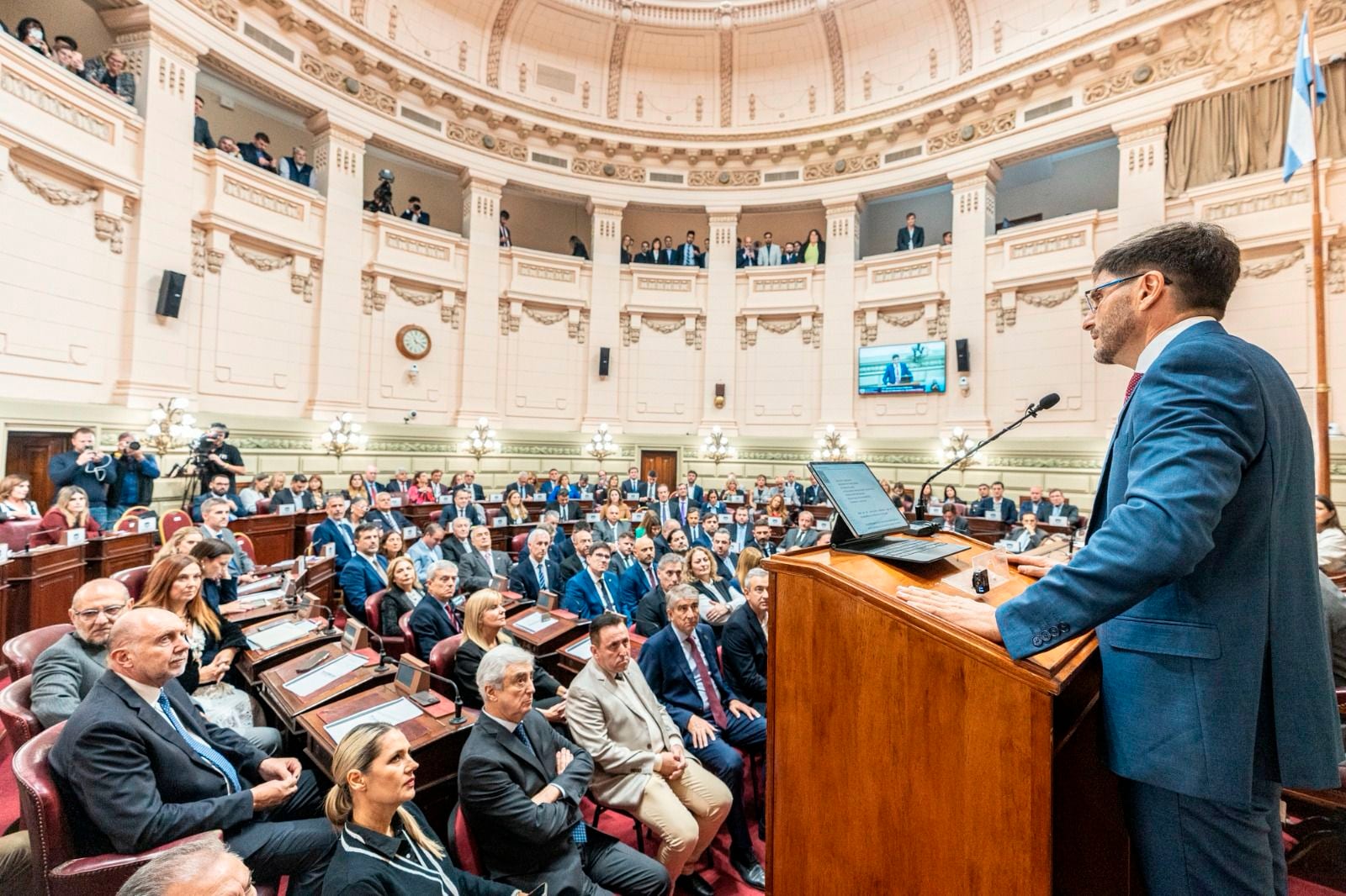 gobernador de Santa Fe, Maximiliano Pullaro
apertura del 143° período de sesiones ordinarias de la Legislatura provincial 
foto prensa gobernacion
