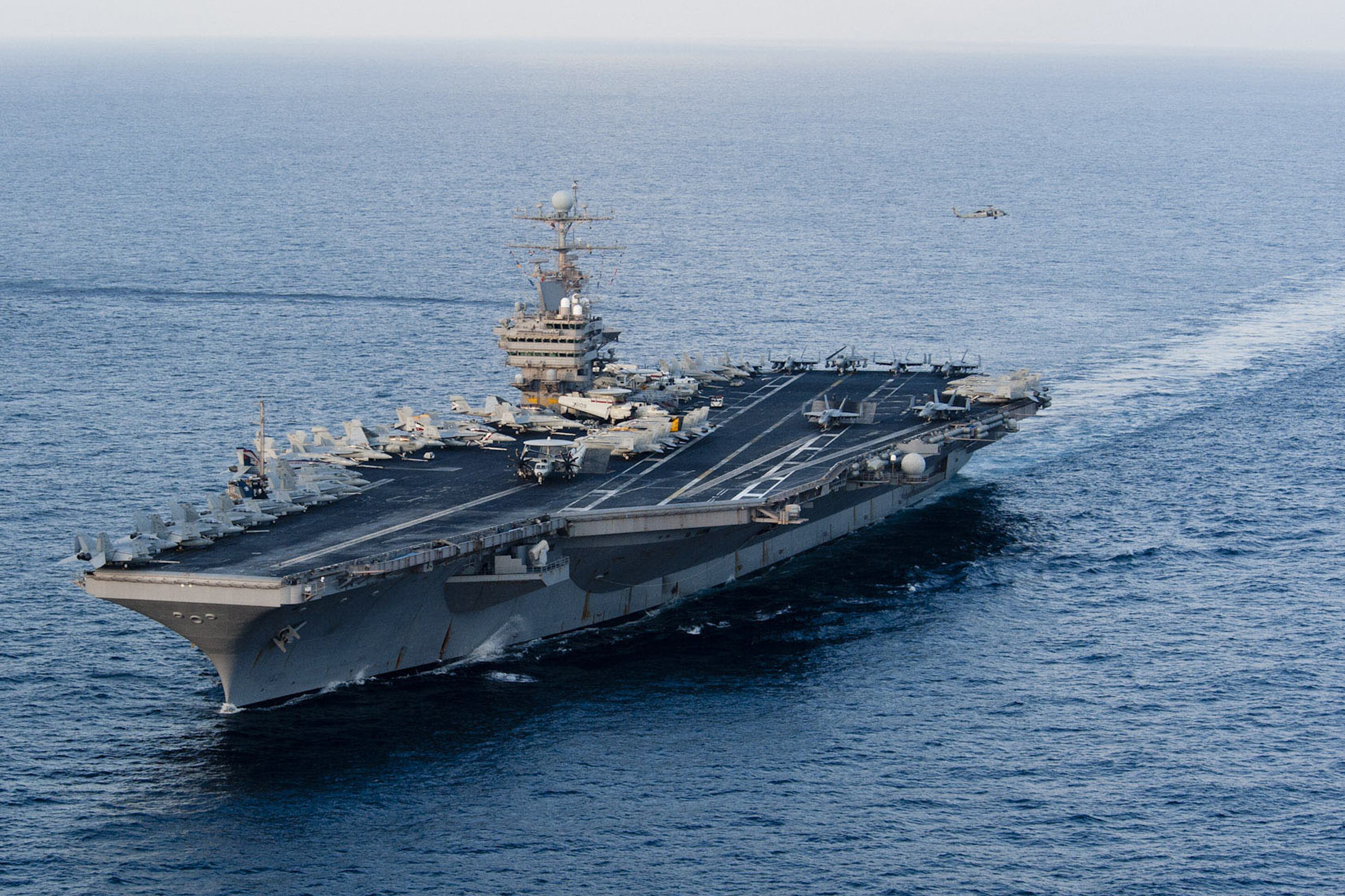 This January 19, 2012 image provided by the US Navy, shows the Nimitz-class aircraft carrier USS Abraham Lincoln (CVN 72) transiting the Arabian Sea