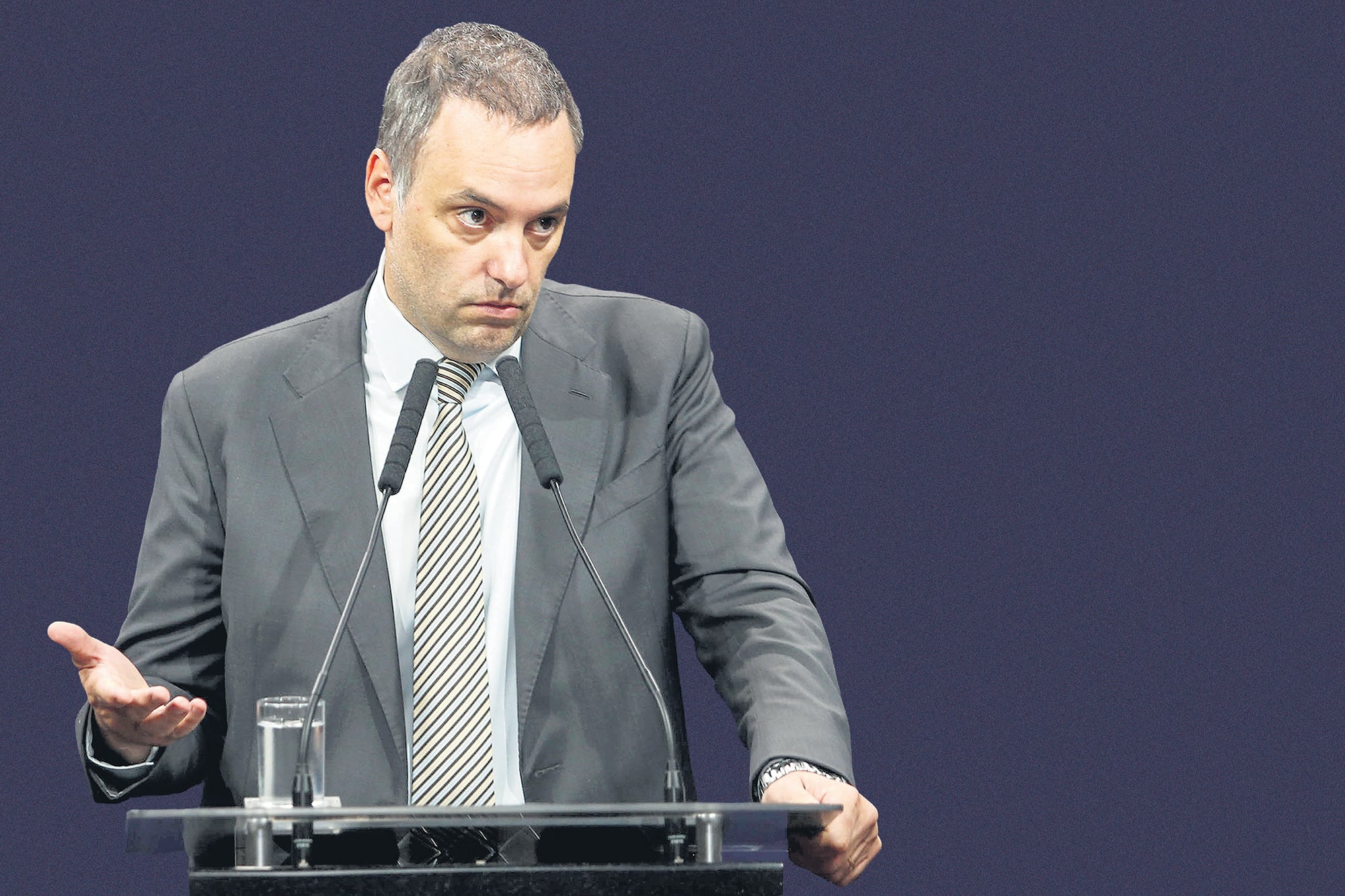 NOTICIAS ARGENTINAS BAIRES 
FEBRERO 27: El vocero 
presidencial, Manuel Adorni, 
durante su conferencia de 
prensa en la casa Rosada.
Foto NA: DANIEL VIDES