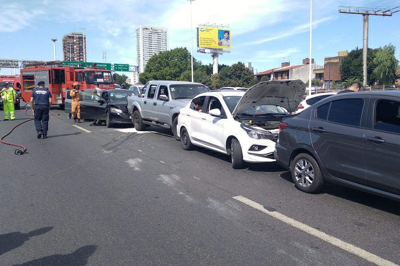 choque de 7 autos en la gral paz