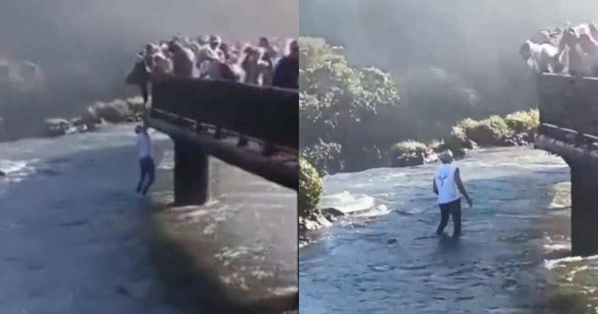 Iguazu Falls: a tourist threw himself into the water from the walkways to get his cell back
