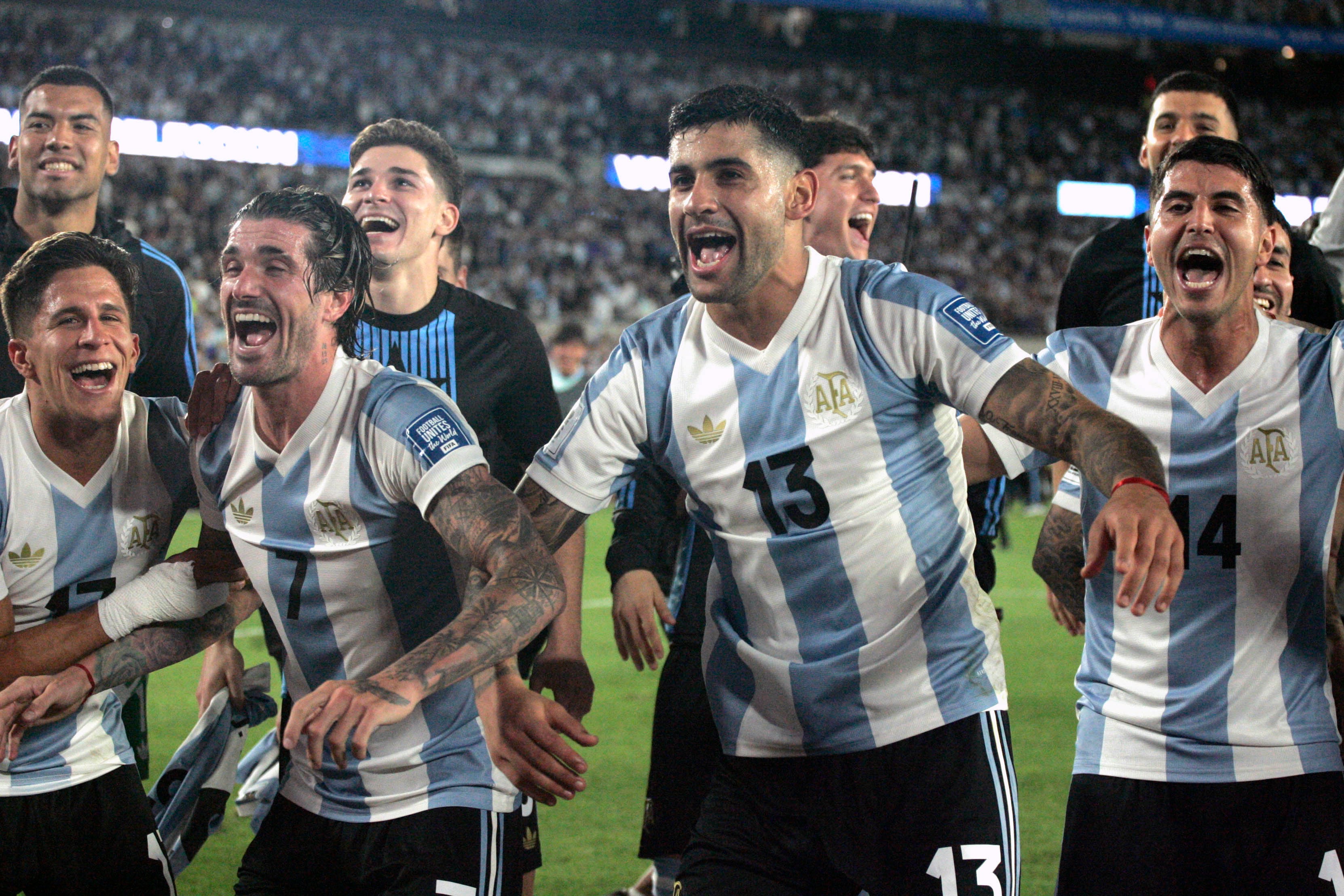 FOTO ALEJANDRO LEIVA
eliminatorias 2026 seleccion argentina brasil festejo