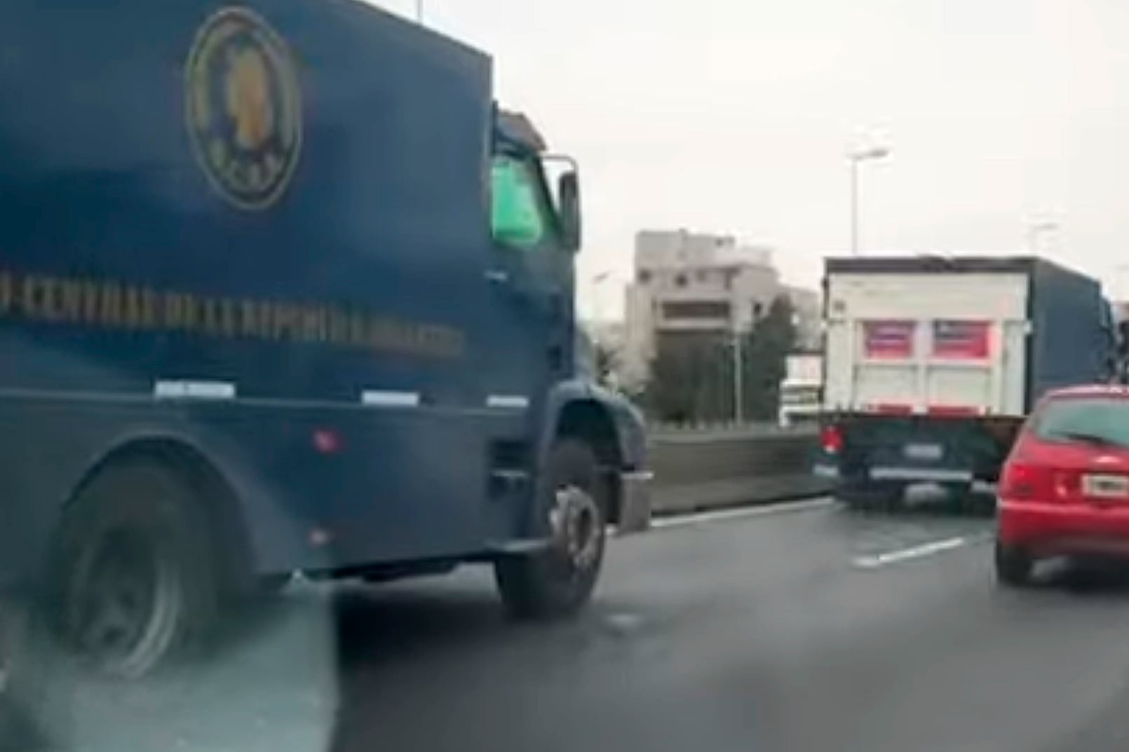 Camión blindado llevandose el oro del BCRA