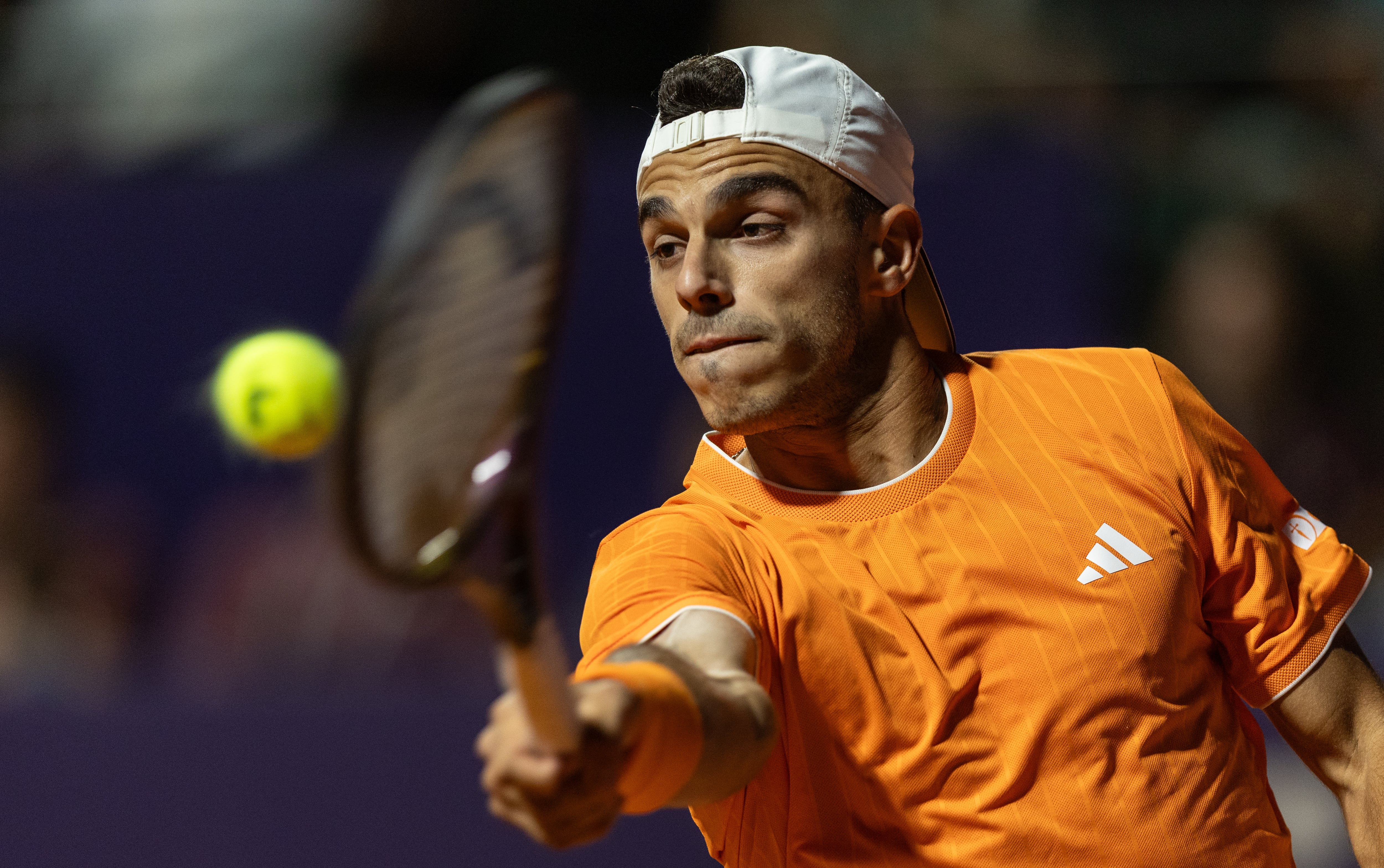 Francisco Cerúndolo, en su exitoso debut en el Argentina Open.