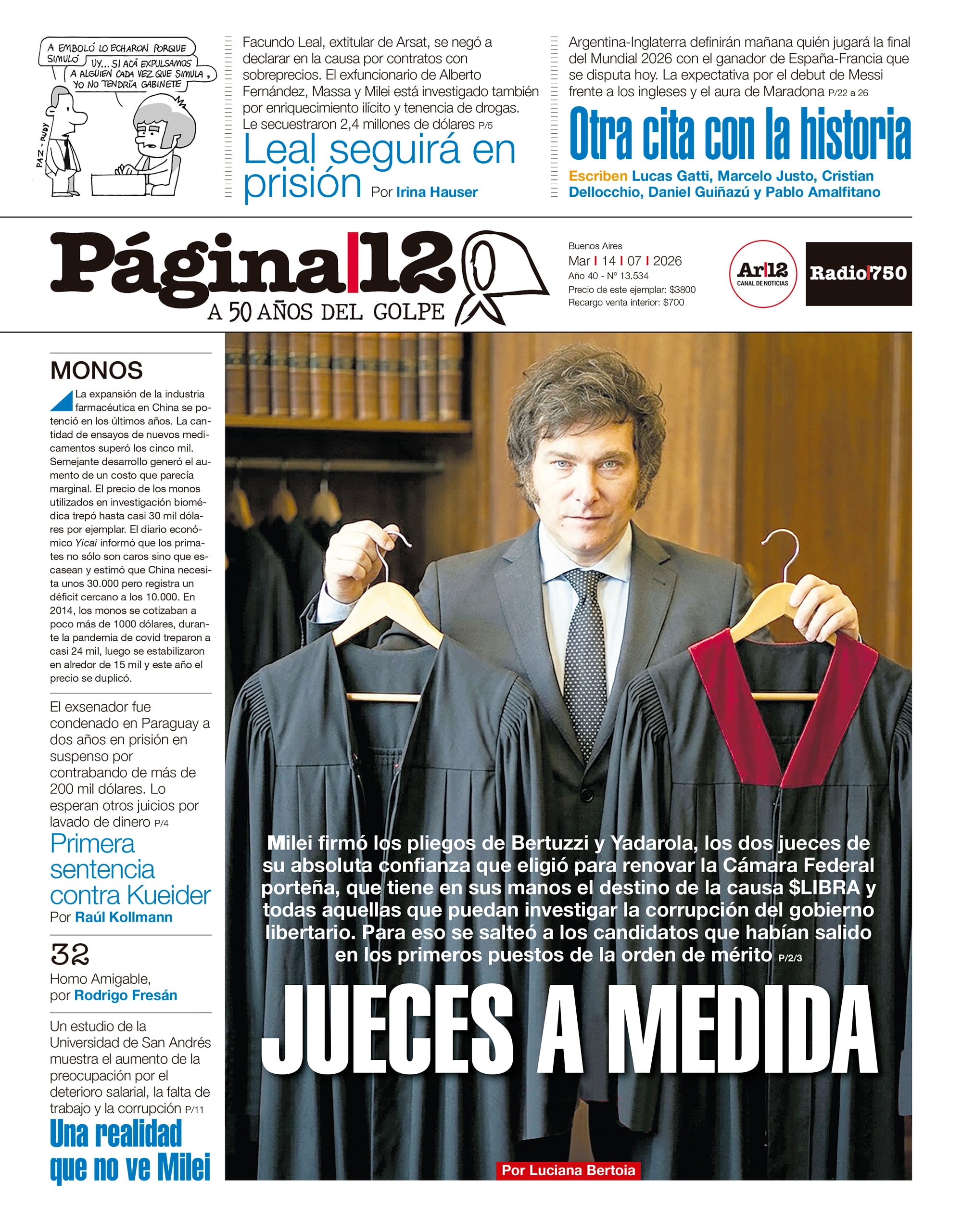 Milei firmó los pliegos de Bertuzzi y Yadarola, los dos jueces de su absoluta confianza que eligió para renovar la Cámara Federal porteña, que tiene en sus manos el destino de la causa $LIBRA y todas aquellas que puedan investigar la corrupción del gobierno libertario. Para eso se salteó a los candidatos que habían salido en los primeros puestos de la orden de mérito