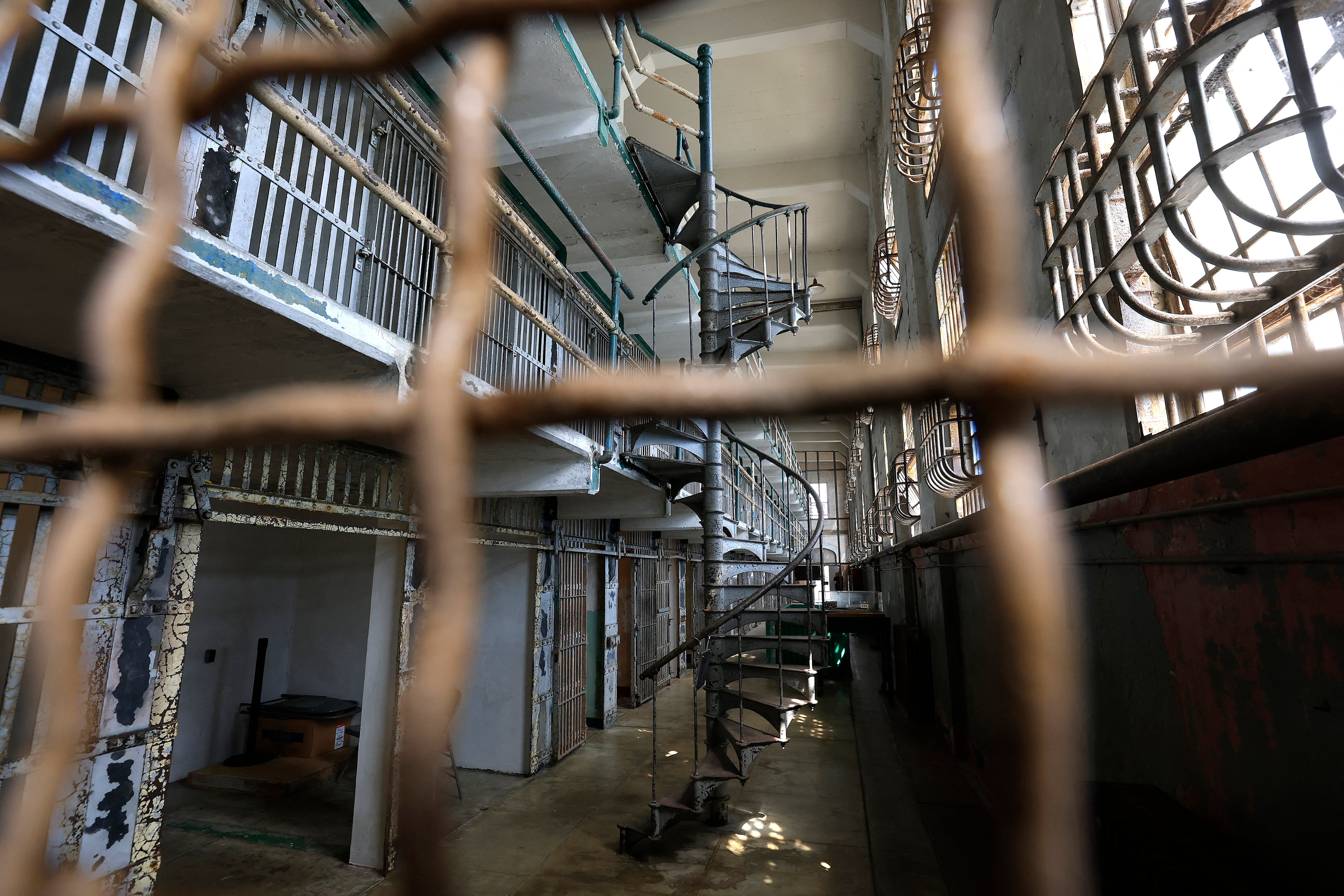 SAN FRANCISCO, CALIFORNIA - JULY 02: A view of a cellblock on Alcatraz Island on July 02, 2025 in San Francisco, California. U.S. President Donald Trump renewed his plans to reopen the tourist attraction Alcatraz prison as a working federal penitentiary. In a Truth Social post on Tuesday, President Trump said that conceptual work to renovate the prison had begun six months ago, and several prison development firms have been involved in preliminary planning. Justin Sullivan/Getty Images/AFP (Photo by JUSTIN SULLIVAN / GETTY IMAGES NORTH AMERICA / Getty Images via AFP)