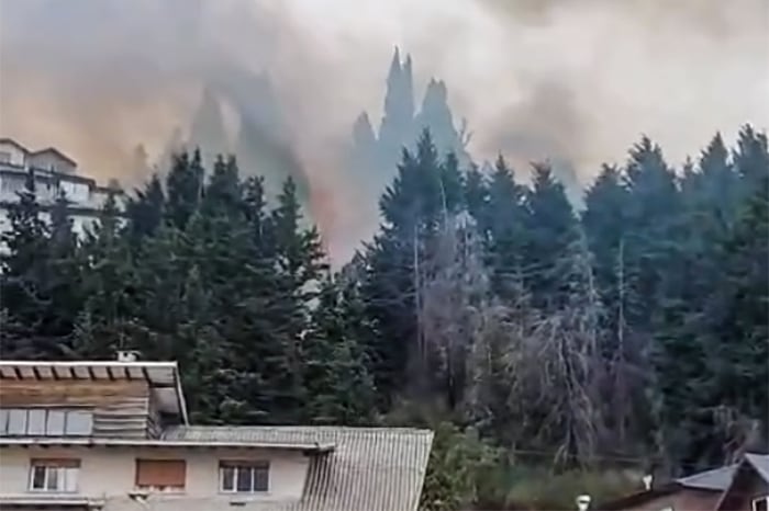 Bariloche: un incendio forestal llegó a la zona céntrica de la ciudad