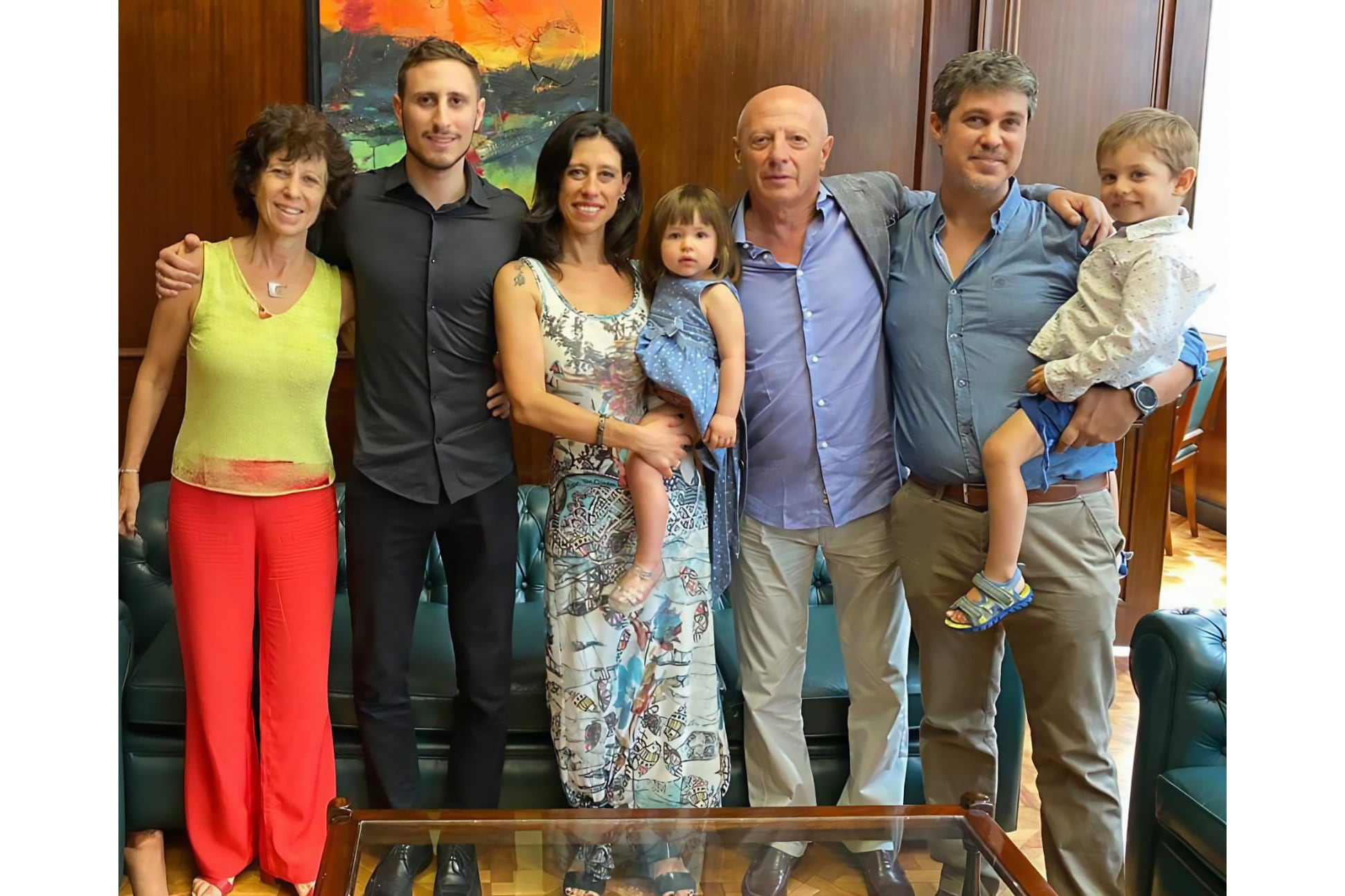 Hugo Soriani, junto a su familia