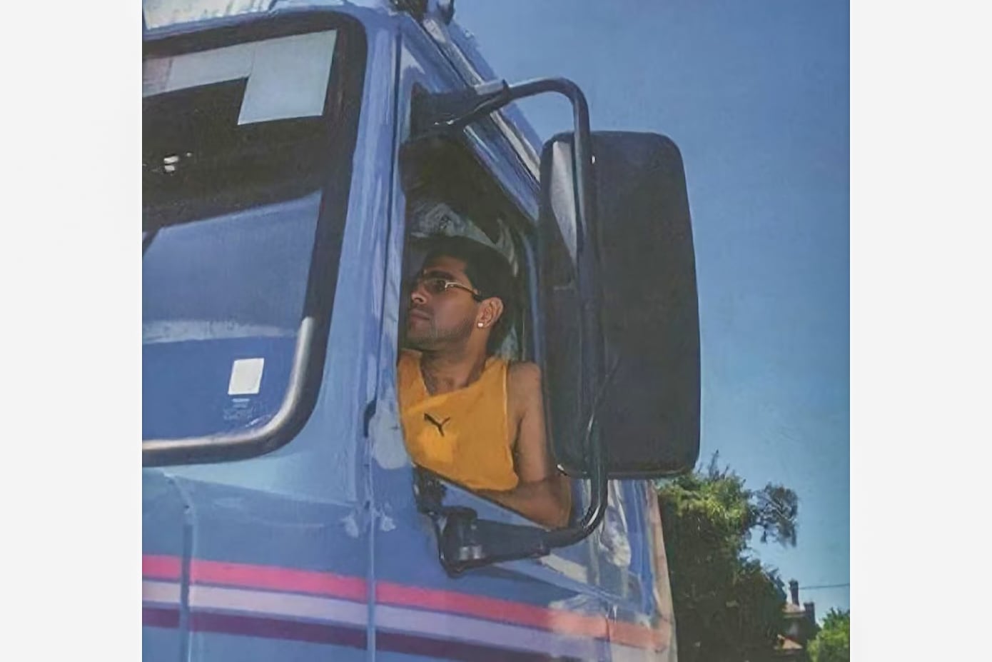 Maradona en su camión Scania