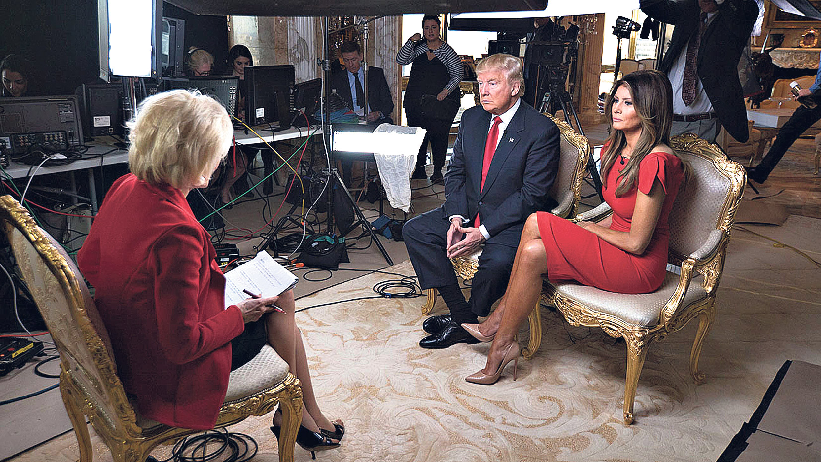 Trump junto a su mujer, Melania, en la entrevista del programa 60 minutos, uno de los más populares de la televisión norteamericana. 
